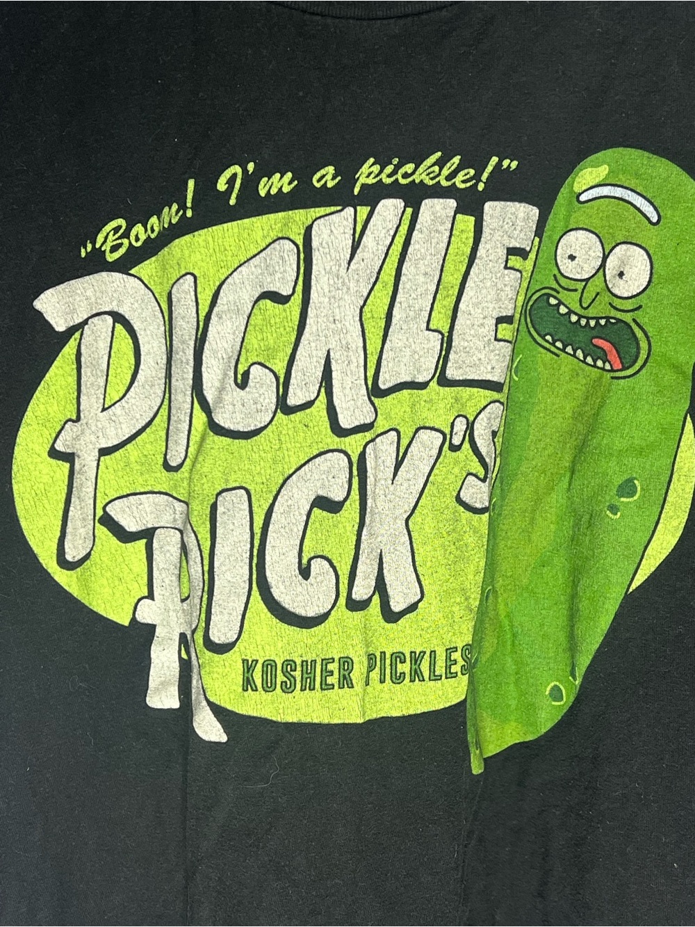 Rick And Morty I'm Pickle Rick T-Shirt Black Green Adult Swim Size XL